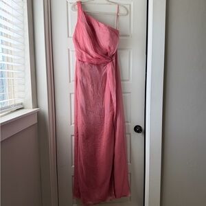 Rene Ruiz Coral One Shoulder Dress